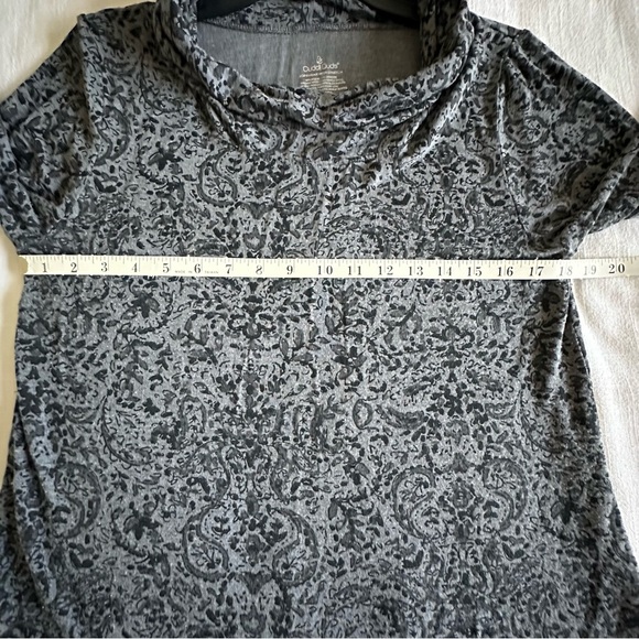 Cuddl Duds Pullover Womens L Gray Cowl Neck Stretch Tunic Top Softwear Lounge - Picture 5 of 9